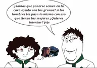 brown_eyes conalep dark_hair earring female freckles glasses lesbian_haircut question_mark scars smile spanish_text subvariant:wholesome_soyjak variant:gapejak // 1133x795 // 340.5KB
