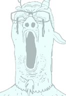 antler beard closed_eyes discord discord_(my_little_pony) draconequus eyebrows horn my_little_pony statue stone tear tooth variant:reaction_soyjak // 456x662 // 17.1KB