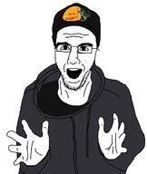 clothes fish glasses hand hat hoodie i_love_nigger logo open_mouth stubble teeth text variant:unknown // 1021x1212 // 73.0KB