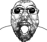 animated glasses hair oh_my_god_she_is_so_attractive open_mouth sexy_poodle soyjak stubble teeth tongue variant:bernd // 908x827 // 6.7MB