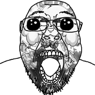 animated glasses hair oh_my_god_she_is_so_attractive open_mouth sexy_poodle soyjak stubble teeth tongue variant:bernd // 908x827 // 6.7MB