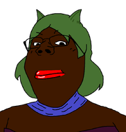 amphibian animal brown_skin cat cat_(namefag) cat_ear female frog green_skin lips meta:namefags nas:pepe niko_(oneshot) pepe_the_frog red_lips scarf subvariant:gapejak_female trend:slopjak variant:gapejak // 800x844 // 17.6KB