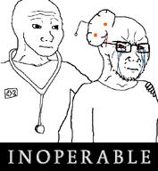 bald blood closed_mouth crying doctor glasses nas:wojak reddit snoo soy soyjak stubble subvariant:crying_soyak tumor variant:soyak white_background white_skin wrinkles // 1200x1299 // 56.8KB