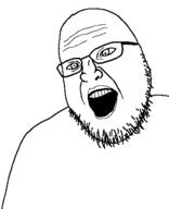 glasses open_mouth soyjak stubble variant:shotjak // 368x453 // 13.5KB