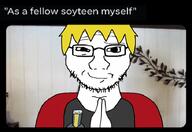 award blond front glasses meme nate_higgers natejak school_shooter smug_soyjak stubble subvariant:soyak_front twitter twitter_screencap variant:soyak yellow_hair // 716x494 // 170.0KB
