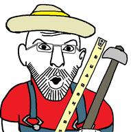 clothes ear farmer glasses hat hoe open_mouth ruler soyjak stubble thrembo variant:56jak // 514x518 // 39.3KB
