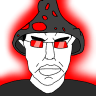 dunchenman_(user) glasses glowing grey_shirt meta:namefags mushroom red_glasses subvariant:pol_face variant:chudjak // 600x600 // 99.7KB