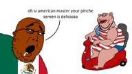 2soyjaks amerimutt arm brown_skin clothes cum ear fat flag flag:mexico flag:united_states full_body glasses israel mexico mobility_scooter open_mouth scooter stubble subvariant:impish_amerimutt text united_states variant:cadojak variant:impish_soyak_ears walmart // 1800x1000 // 129.8KB