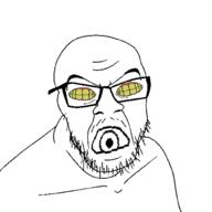 angry clenched_teeth eye eye_mouth glasses mouth_eyes series:joysaks stubble two_mouths variant:feraljak yellow_teeth // 1000x1000 // 84.0KB