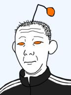 antenna closed_mouth clothes ear hair neutral orange_eyes reddit soyjak track_suit variant:kuzjak // 450x600 // 36.0KB