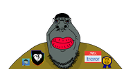 artist:crimsonvoidhydra1488 autism autismwaffen award beard bloodshot_eyes closed_mouth glasses meta:namefags moustache text transparent_background trevor(user) variant:hippojak // 2326x1211 // 92.7KB