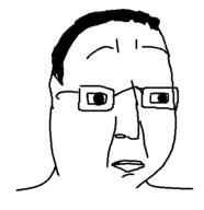 closed_mouth glasses hair redraw soyjak variant:chudjak // 477x493 // 13.4KB