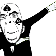 animated arm bbc clothes dab glasses hand necktie open_mouth queen_of_spades smile soyjak stubble suit tattoo tuxedo variant:cobson // 554x400 // 100.6KB