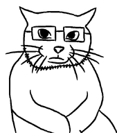 animal cat cat_ear glasses half_body looking_at_you meta:template remastered stubble variant:catjak_(alternate) // 597x680 // 17.4KB