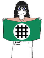 avengers beanie blush brown_shirt clothes flag girl glasses hair hat holding_flag holding_object nentendo_switch soy soylent soylent_(cacao) variant:soytan video_game videogame videogames woman // 965x1287 // 128.0KB