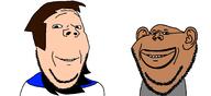 2soyjaks abe_lincoln_(clone_high) abraham_lincoln beard brown_skin cartoon clone_high closed_mouth clothes ear gandhi gandhi_(clone_high) glasses goatee hair indian mtv smile soyjak stubble subvariant:wholesome_soyjak teletoon variant:gapejak variant:impish_soyak_ears white_skin // 1800x823 // 87.3KB