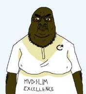 arab arabic arm bald big_nose double_chin eyebrows fat glasses imam islam muslims nigger obese pisslam shitskin stubble sweating sweaty text tits transparent_background variant:chudjak white_shirt yellow_sclera // 780x848 // 36.2KB
