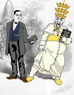 arm bible book catholic christianity closed_eyes clothes crown crying full_body glasses hair hand holding_book holding_object leg open_mouth protestant smirk smug soyjak stubble variant:chudjak variant:rupturejak // 703x900 // 160.9KB