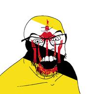 angry brunei_darussalam country flag glasses jacksepticeye looking_at_you mustache open_mouth soyjak stubble teeth variant:feraljak youtube // 1500x1500 // 51.2KB