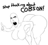 arm ass breasts female hand naked nose open_mouth template thigh_highs variant:cobson // 2990x2800 // 957.0KB