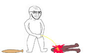 arm baseball_bat blood closed_mouth concerned frown glasses gondola hand leg piss soyjak stubble variant:soyak // 1152x648 // 60.9KB