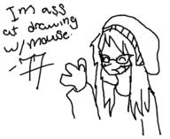 beanie black_and_white cute cute_girl drawing femcel girl glasses hair mouth_open variant:soytan woman // 623x508 // 48.0KB