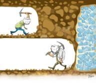 2soyjaks arm closed_mouth clothes ear full_body gem glasses hand holding_object miner pickaxe smile soyjak stubble subvariant:wholesome_soyjak text variant:gapejak variant:impish_soyak_ears // 680x588 // 664.1KB