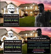 arm black_lives_matter bloodshot_eyes catholic crying gigachad glasses hand hands_up irl_background jesus leg monkey_dance open_mouth science sign soyjak stubble text variant:excited_soyjak variant:soyak // 900x960 // 157.7KB