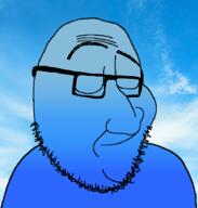 blue blue_skin calm closed_eyes closed_mouth cloud glasses irl_background stubble variant:smugjak // 868x910 // 308.7KB