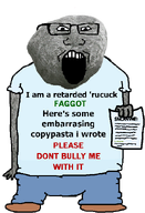 arm black_text blue_pants clothes foot full_body gape glasses green_text hand holding_object leg meta:namefags meta:self_insert mouth_open op_is_aryan open_mouth paper red_text rock sad_lonely_faggot shoe snca_nuke teeth text transparent_background variant:markiplier_soyjak yohannen_(user)