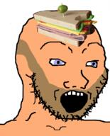 blue_eyes heavy_weapons_guy open_mouth sandwich soyjak stubble team_fortress_2 variant:soyak white_skin // 644x800 // 228.8KB