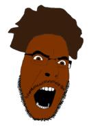 angry black_skin brown_eyes brown_hair emoticon glasses hair mustache soyjak stubble trihard trihex twitch variant:cobson // 277x401 // 32.4KB