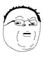 glasses hair open_mouth redraw soyjak variant:gapejak // 172x223 // 5.9KB