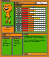 Hero_sheet Score_sheet character co_(4chan) food froot fruit orange_(fruit) orange_skin soyjak stat_sheet stats // 999x1150 // 106.2KB