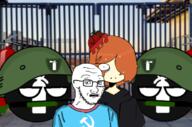 AMT Anti-Msmg_taskforce_(anti-MS_Memer_Group) Master_Community_Force_(AMT_Army) army atomato blue_eyes blue_shirt communism countryball fire_extinguisher gate guard hammer_and_sickle helmet hoodie imgflip imgflip.com jacket ms_memer_group oc orange_hair polandball rifle scared soyjak teen tomato variant:soyak // 614x406 // 300.7KB
