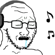 closed_eyes clothes drool glasses hat headphones music open_mouth soyjak stubble variant:soyak // 1014x742 // 62.4KB