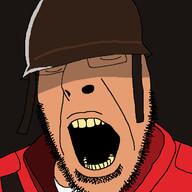 gape glasses helmet portrait screaming shadow soldier_(team_fortress_2) soldier_(tf2) stubble team_fortress_2 variant:cobson white_skin // 721x720 // 26.1KB