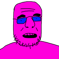 gaping_mouth glasses smile soyboy stubble teeth variant:krautjak wrinkles // 933x933 // 7.7KB