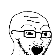 animated glasses open_mouth poyopoyo soyjak stubble tonton variant:soyak // 322x400 // 128.7KB