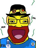 'blox bandana blue_shirt clothes epic_face fnf_pedo gegbvll hat noob roblox series:esl_pedo_league soybooru top_hat variant:markiplier_soyjak yellow_skin // 600x800 // 44.0KB