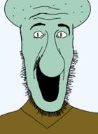 brown_eyes cartoon mustache nickelodeon open_mouth soyjak spongebob_squarepants squid squidward stubble variant:beastjak // 878x1200 // 28.8KB