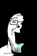 black_background dark darkness drool fat glasses meltdown open_mouth stubble subvariant:rapewail teeth variant:wailjak white_skin // 241x366 // 1.5KB