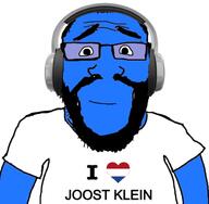 arm beard blue blue_skin calm closed_mouth clothes flag:netherlands glasses headphones heart i_love joost joost_klein netherlands soyjak subvariant:science_lover tshirt variant:markiplier_soyjak // 652x640 // 55.3KB