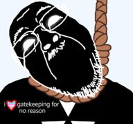artist:Ilovy black_skin crying glowing_eyes hanging noose scp_foundation suicide text transheart transparent_background variant:bernd // 1295x1205 // 128.3KB