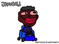 big_lips black_skin car cart dried_lips jartycuck model_sheet red_eyes series:Jakworld smile variant:chudjak wheel // 1440x1080 // 36.6KB