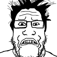 disgusted glasses hair palindrome_get soyjak stubble variant:markiplier_soyjak // 600x800 // 22.4KB