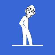 arm ear full_body glasses incel leg logo open_mouth soyjak stubble variant:nojak // 500x500 // 17.0KB