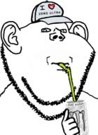 blue_eyes cap clothes drinking drinking_straw energy_drink hat monster_energy swastika trend:aryan variant:impish_soyak_ears white_monster // 455x626 // 108.1KB