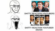 2soyjaks bald closed_mouth etika glasses hand hands_up open_mouth place_japan soyjak stretched_mouth stubble subvariant:soyak_(irritated) subvariant:wewjak text variant:soyak youtuber // 474x266 // 52.3KB