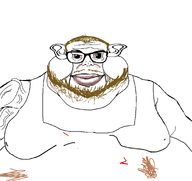 balding beard big_lips bloodshot_eyes brown_hair coomer double_chin ear fat forehead_lines ginger ginger_hair gooner hair lips looking_at_you morbidly_obese muscles muscular_arm obese stain subvariant:branigger tank_top transparent_background variant:brandon vein wife_beater // 1674x1582 // 344.5KB